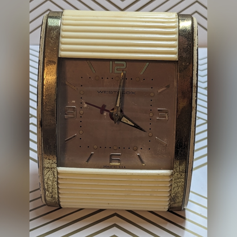Vintage Westclox Rolltop Travel Alarm Clock~ Works Excellent! Glows Wind Up